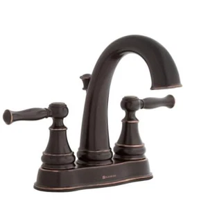 Glacier Bay Bathroom Faucet 4" Centerset Double-Handle In Mediterranean Bronze - Picture 1 of 7