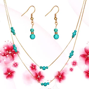 Conjunto de pendientes collar turquesa Miss Joyería Mujer Collares Pendientes - Imagen 1 de 12
