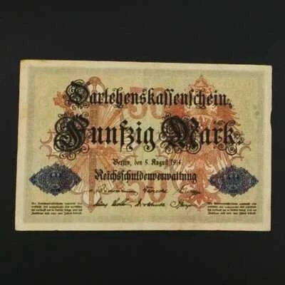 German World War Period 1914 50 Mark Reichsbanknote VF - Image 1 of 2
