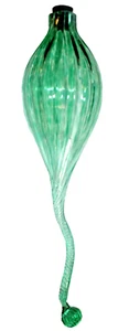 Hand Blown Art Glass Tear Drop Green 14.5” Long - Picture 1 of 6