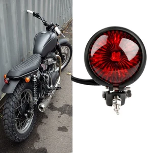 Motorcycle LED Tail Light Brake round Lamp For Harley Bobber Chopper Cafe Racer - Picture 1 of 13