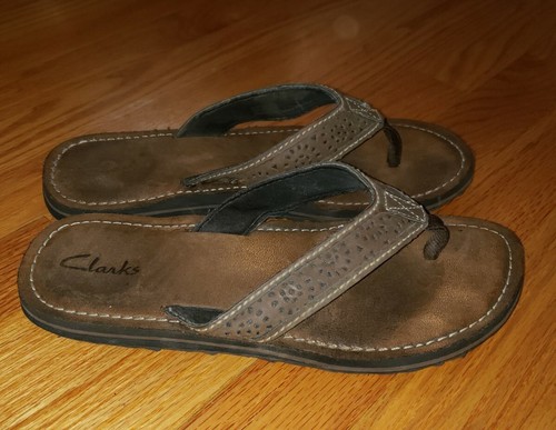 Sandali infradito Clarks marroni in pelle donna taglia 10M