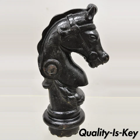 Antique 19th Century Cast Iron Horse Head Hitching Post Early American (A) Cover