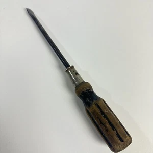"Destornillador de cabeza plana vintage Great Neck 18"" - mango de madera de vástago de 12"" ranurado EE. UU." - Imagen 1 de 6