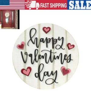 Wooden Door Sign Valentine Wall Hanging Sign Wall Plaque Valentine's Day Decor - Picture 1 of 13