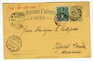 CHILE 1897 Aufrüstschreibwaren Taltal nach Ilfeld Deutschland von Los Andes - Bild 1 von 1