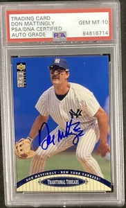 Don Mattingly Signed 1995 Upper Deck #100 Baseball Yanks Card Auto PSA/DNA MT 10 - Picture 1 of 2