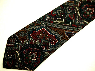 Corbata para hombre Claybrooke azul rojo marrón cachemira 56" carrera corta Foto 1 de 4