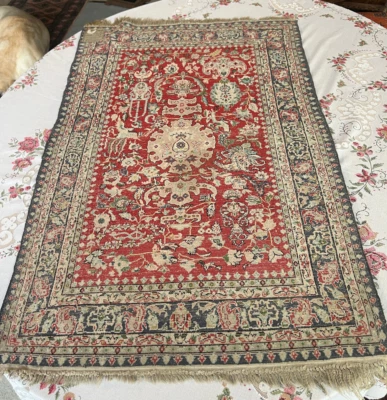 Tapis persan en soie 99*64cm - Photo 1/4