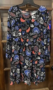 Maternity Large Dress  Floral Black Multicolor. Anyone Size Lg Can Wear This!!! - Picture 1 of 11