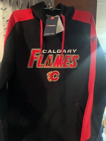 NWT Fanatics NHL Calgary Flames Hoodie Hooded Sweatshirt, Men's Medium New Cover