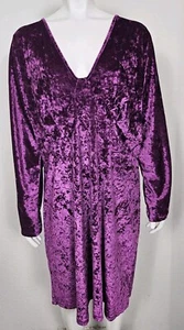 NWT Asos Curve Womens Dress Plus Size 16 Pullover Long Sleeve Velour Purple - Picture 1 of 8