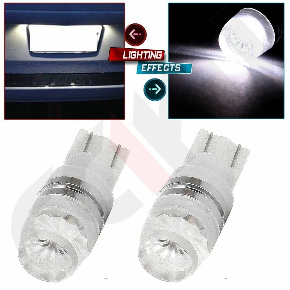 2x White T10 Wedge Samsung 1W LED Bulbs License Plate Instrument Cluster Lights - Image 1 of 4