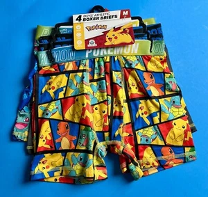 POKEMON 4 BOYS ATHLETIC BOXER BRIEFS SIZE M (8) - Picture 1 of 3