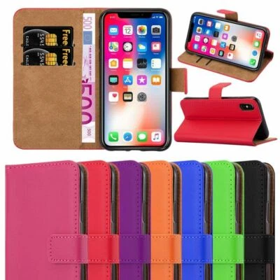 Funda de teléfono de cuero con soporte abatible para iPhone varios modelos Foto 1 de 4