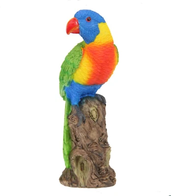 20cm Lorikeet Bird Parrot on Tree Stump Australian Native Figurine - Imagem 1 de 3