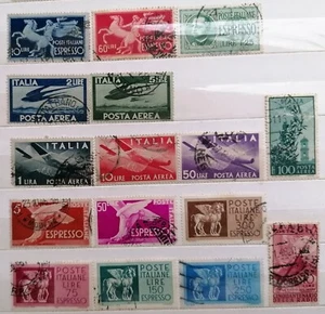 16 Posta Aerea ed Espressa Francobolli Italia Timbrati varietà Regno - Foto 1 di 1