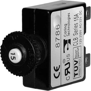 Blue Sea 7056 15A Push Button Thermal with Quick Connect Terminals - Picture 1 of 1