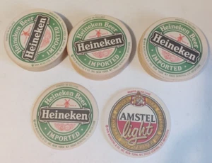 Vintage Heineken Double Sided Green Coaster Qty 35 Printed Holland - Picture 1 of 4