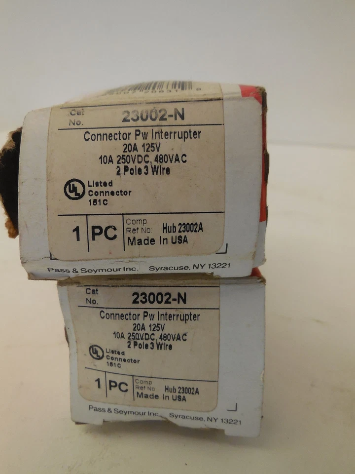 2 NEW BRYANT 23002-N POWER INTERRUPTING CONNECTOR 23002N - Image 1 of 1