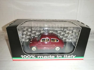 FIAT 600 1°SERIE BERLINA 1955 POLIZIA STRADALE AMARANTO R452 BRUMM SCALA 1/43 - Immagine 1 di 2
