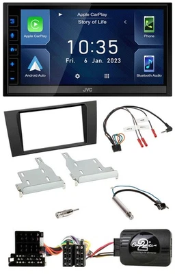JVC DAB Bluetooth Lenkrad USB 2DIN Autoradio für Audi A4 1999-2001 - Bild 1 von 4