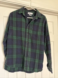 Urban Outfitters Flannel Shirt Small Green Blue Button Up Outdoor Casual - Picture 1 of 5