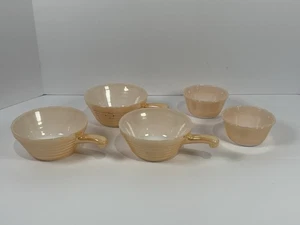 Fire King Oven Ware Peach Lustre Soup Bowl Serving Dish Set - Picture 1 of 9