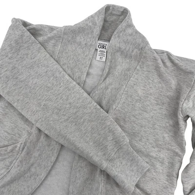 Athleta Girl Kids Open Front Cardigan Heather Gray Layering Top S/7 - Image 1 of 4