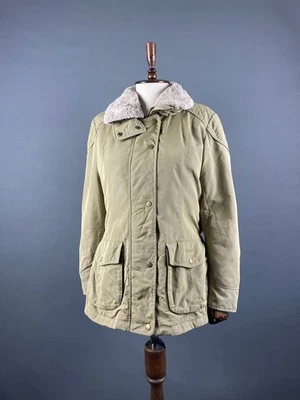 Barbour Womens Parka Jacket Size 8 Tan Polyamide Long Sleeve Winter Hooded - Image 1 of 4