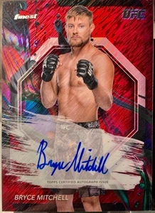 2024 Topps finest UFC Autographs ON CARD Red Shimmer Bryce Mitchell - Picture 1 of 2