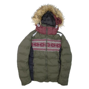NAPAPIJRI Womens Puffer Jacket Green Hooded M - Picture 1 of 6