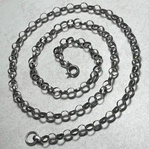 Vintage 925 sterling silver belcher chain necklace, 53cm, 11.4g, hallmarked 1990 - Picture 1 of 15