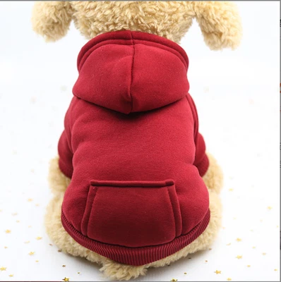 Dog Hoodie Warm Hood Dogs Cold Weather Pet Coat Warm Fleece with Pockets - Image 1 of 4