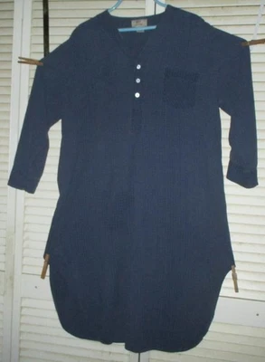 Vintage 417 by Van Heusen Men’s Long Night Shirt, Medium, Blue/Brown Checks - Image 1 of 4