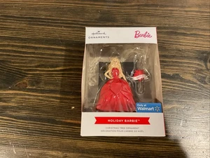 Hallmark Walmart 2022 Blonde Holiday Barbie Christmas Tree Ornament NEW - Picture 1 of 7