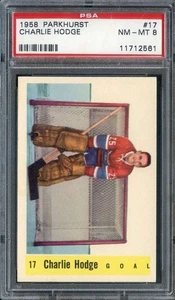 1958-59 Parkhurst #17 Charlie Hodge PSA 8 Canadiens *ML70-541 - Picture 1 of 2