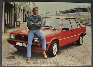 1986 Lancia Prisma Sedan Large Postcard Excellent Original 86 Swedish Text