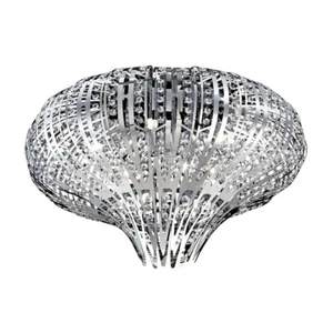 Eurofase Monica 9-Light Flushmount, Chrome/Chrome/Clear - 26329-017 - Picture 1 of 1