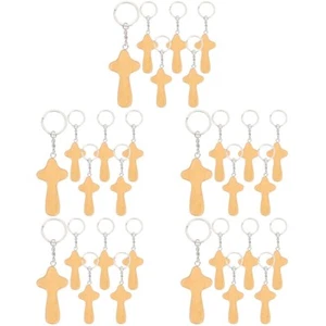 5 PCS Hölzerner Kreuzschlüsselring Liebhaber Fräulein Glücksschlüsselanhänger - Zdjęcie 1 z 12