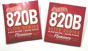 La Bella Guitar Strings Nylon 2 Sets #820B Black Nylon Silver Plated Flamenco - Picture 1 of 6
