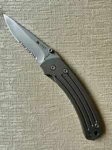 CRKT 7502 S-2 ATS34 6AL4V Columbia River Titanium Handle Tactical Knife EXC - Picture 1 of 10