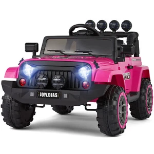 JOYLDIAS Pink Electric 12V Battery Kids Ride On Car Toy Jeep Gift w/Music,Remote - Picture 1 of 12