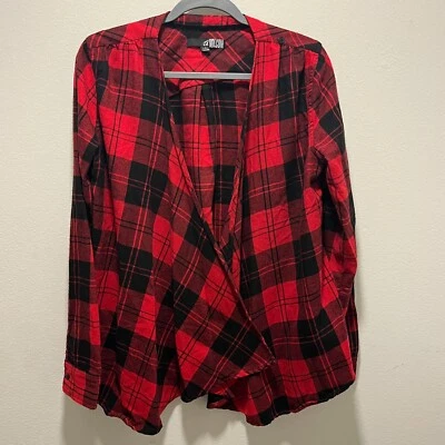 Volcom Women’s Flannel Plaid Cardigan Size L - Image 1 of 4