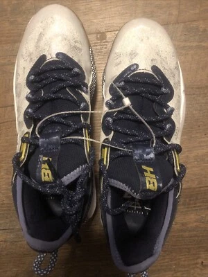 Under Armour UA Harper 8 Low ST White/Blue Mens Sz 6.5 Metal Baseball Cleats - Image 1 of 4