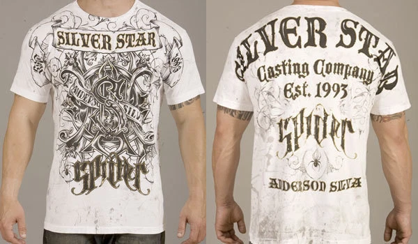 Camiseta Silver Star White Spider Silva para hombre talla pequeña nueva con etiquetas MTE516 Foto 1 de 1