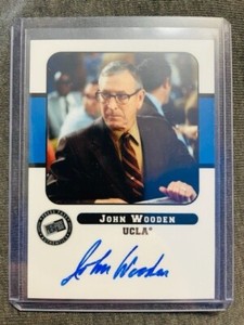 John Wooden Auto Autograph Press Pass UCLA Legend