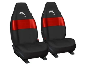 84736 DOLPHINS NRL LOGO SET 2 FRONT CAR SEAT COVERS SIZE 60 - Picture 1 of 1