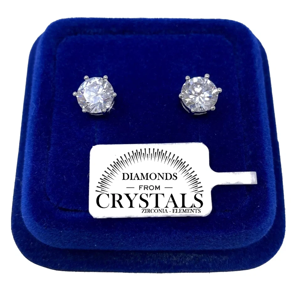 Orecchini Punto Luce Aperto pl. Oro Bianco 18k con cristalli Zirconi  3 - 8mm - Immagine 1 di 1