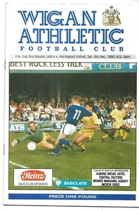 Football Programme WIGAN ATHLETIC v HARTLEPOOL UNITED Dec 1990 FAC - Picture 1 of 1